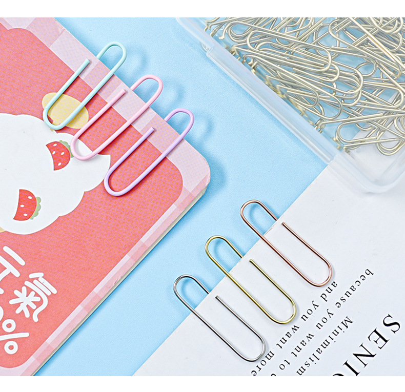 Wholesale of cross-border best-selling 28mm paper clips, creative paper clips, macaron-colored metal binding, financial and office supplies pic 12