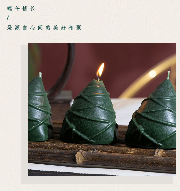 端午节粽子造型香薰蜡烛批发创意伴手礼手工节日礼物香氛蠟燭摆件详情5