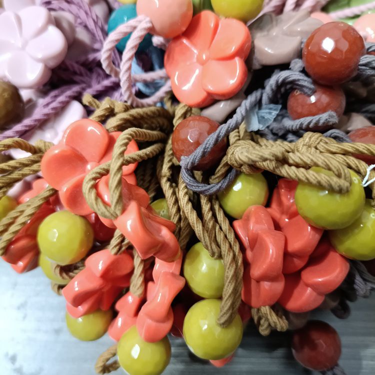 No. 136 Large flower hair tie, 100 yuan per bundle of flower hair tie, colorful hair tie, hair band, leather band, Korean style popular hair band, 1 yuan wholesale, 2 yuan supply pic 4