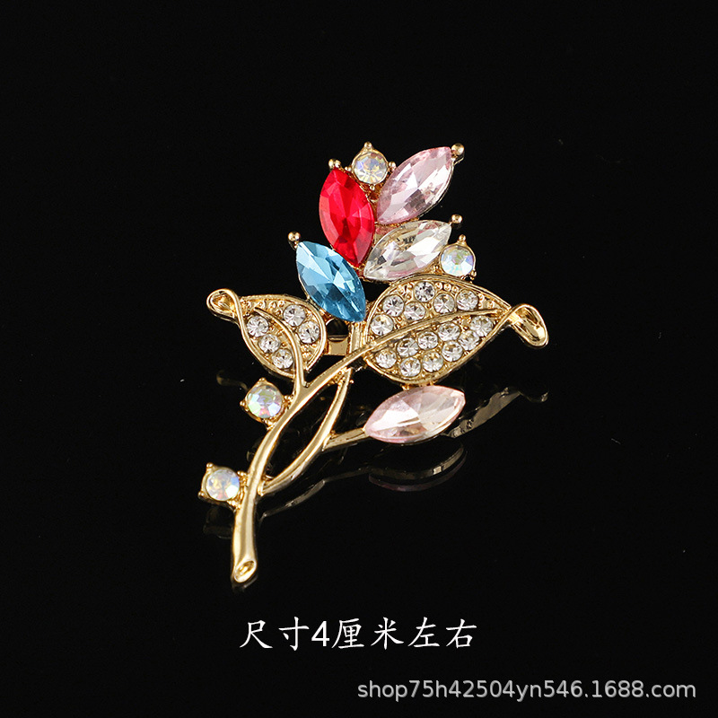 韩版质感胸针女高级感合金胸花轻奢小众镶钻固定防走光别针大衣饰详情18