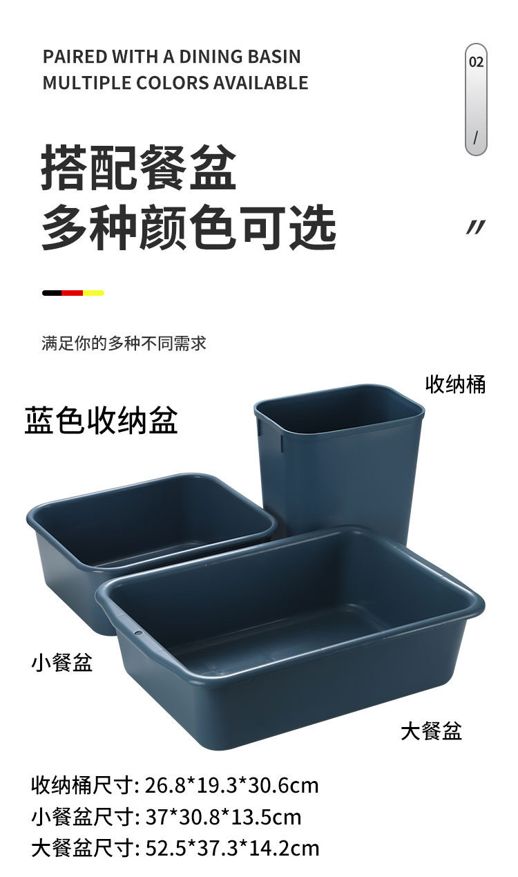 fe Hotel food collection cart, restaurant bowl collection cart, three-layer small trolley with trash can, multi-functional plastic food delivery cart pic 4