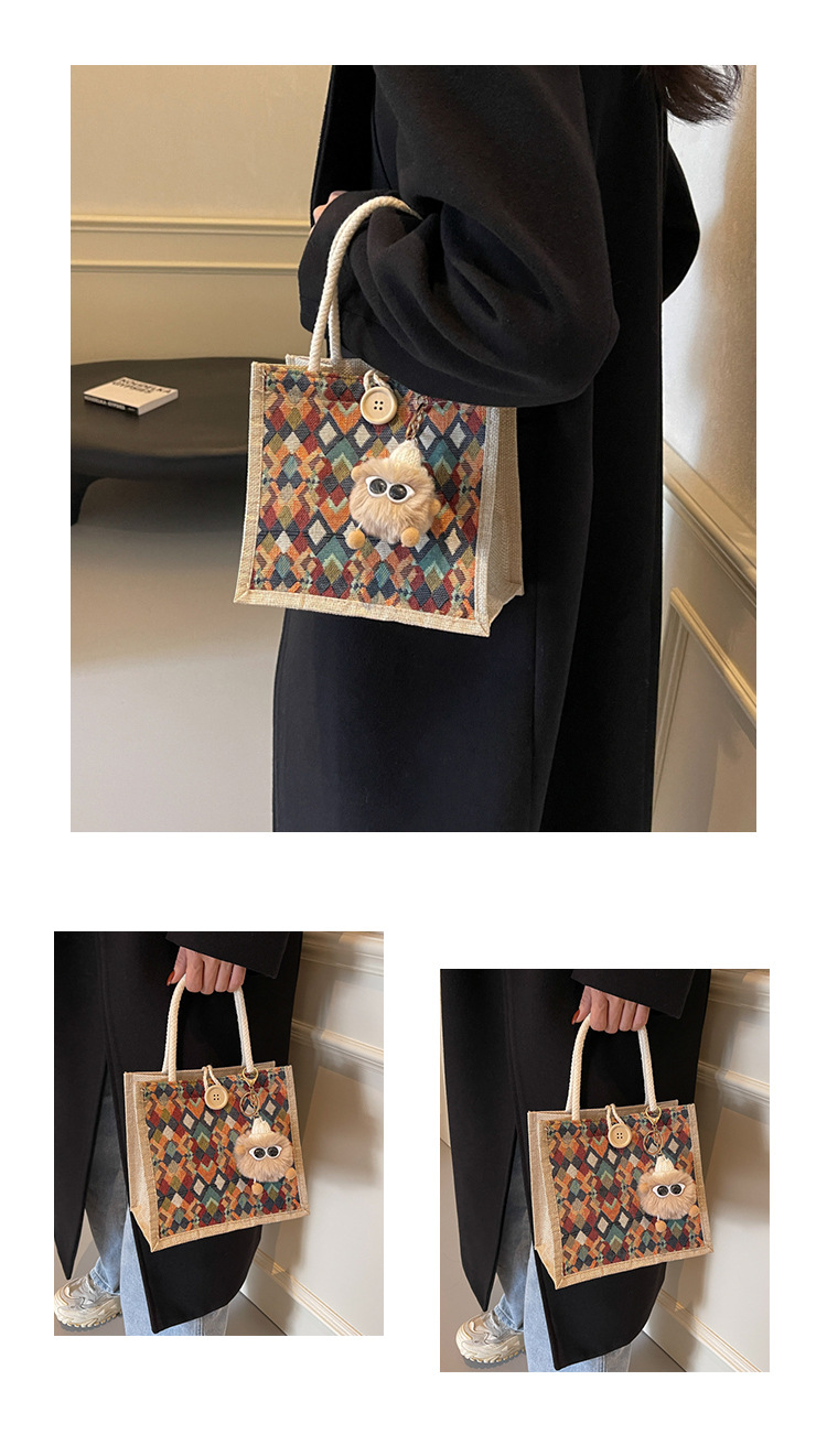 小众高级感防水麻布手提包秋冬季新款伴手礼袋现货批发手拎小挎包详情33