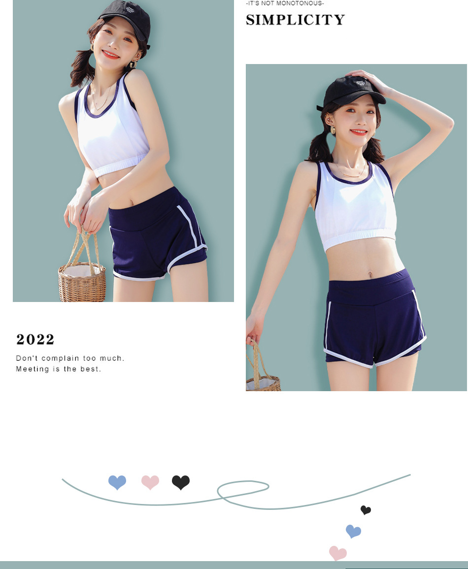 Two-piece swimsuit for women, Korean sporty conservative boxer pants, three-piece swimsuit, slimming and belt-hiding vacation swimsuit -666880 pic 51