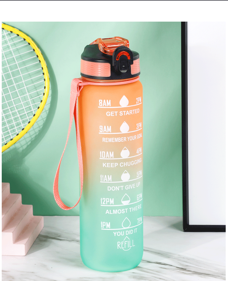 1000ml渐变色大容量吸管杯带提手弹盖太空杯塑料运动户外水杯详情9