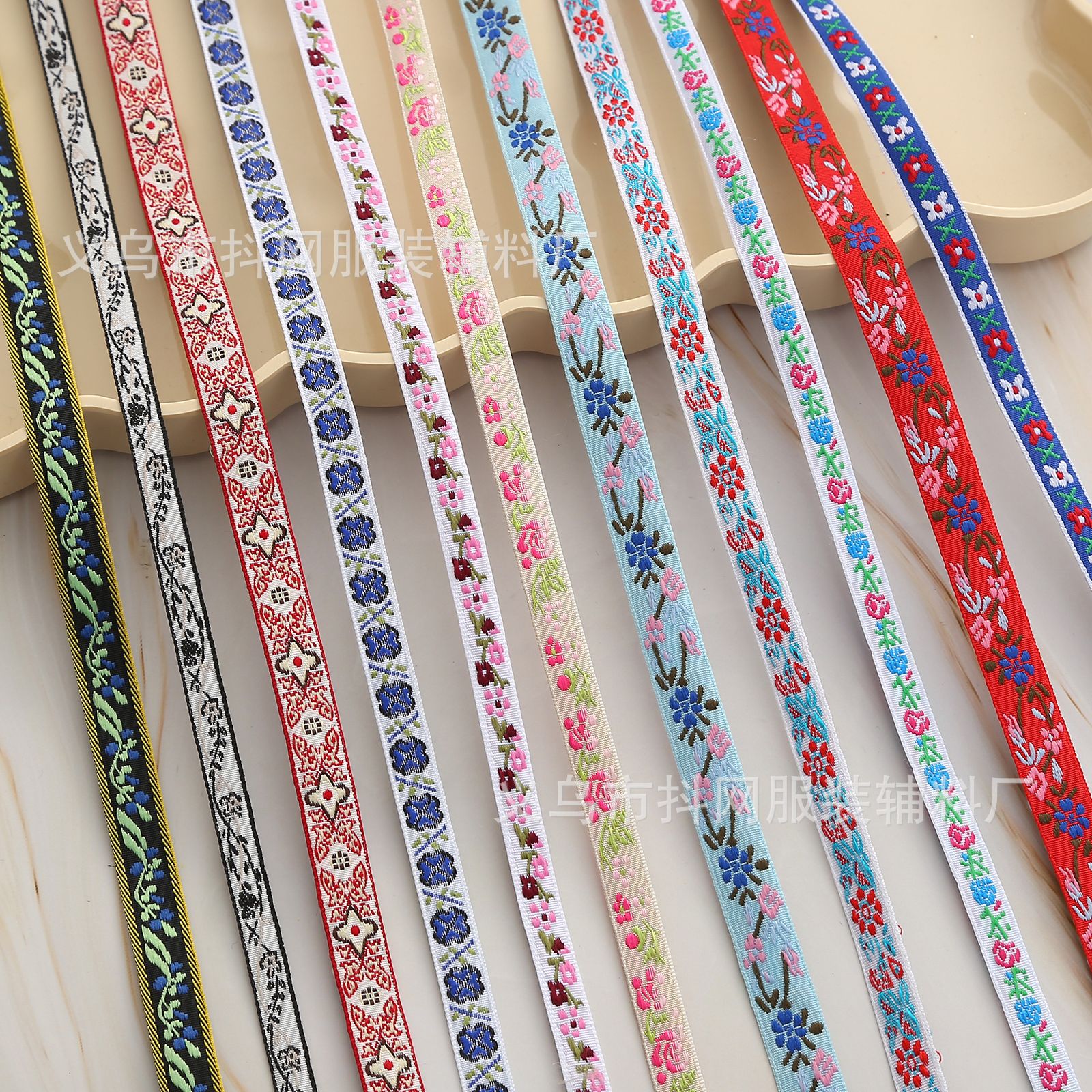 多种款式现货民族风提花刺绣织带新春发饰头饰辅料批发厂家直供详情3
