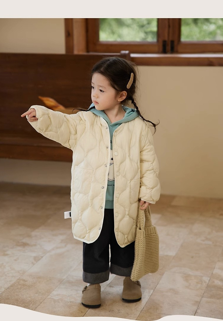 女童轻薄仿羽绒服女宝宝长短款2024秋季新款儿童时髦洋气纯色外套详情11