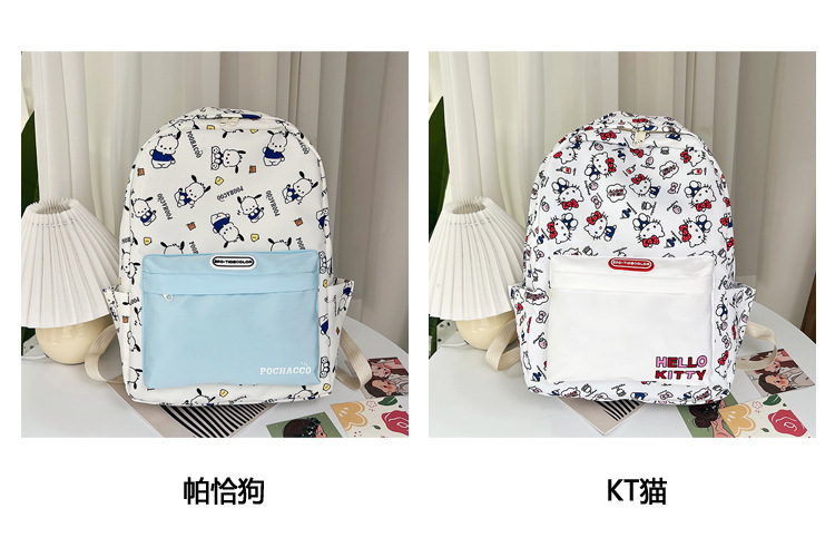 New cross-border cartoon printed schoolbag for junior high school girls, 2024 new high-appearance-level trendy casual backpack pic 4
