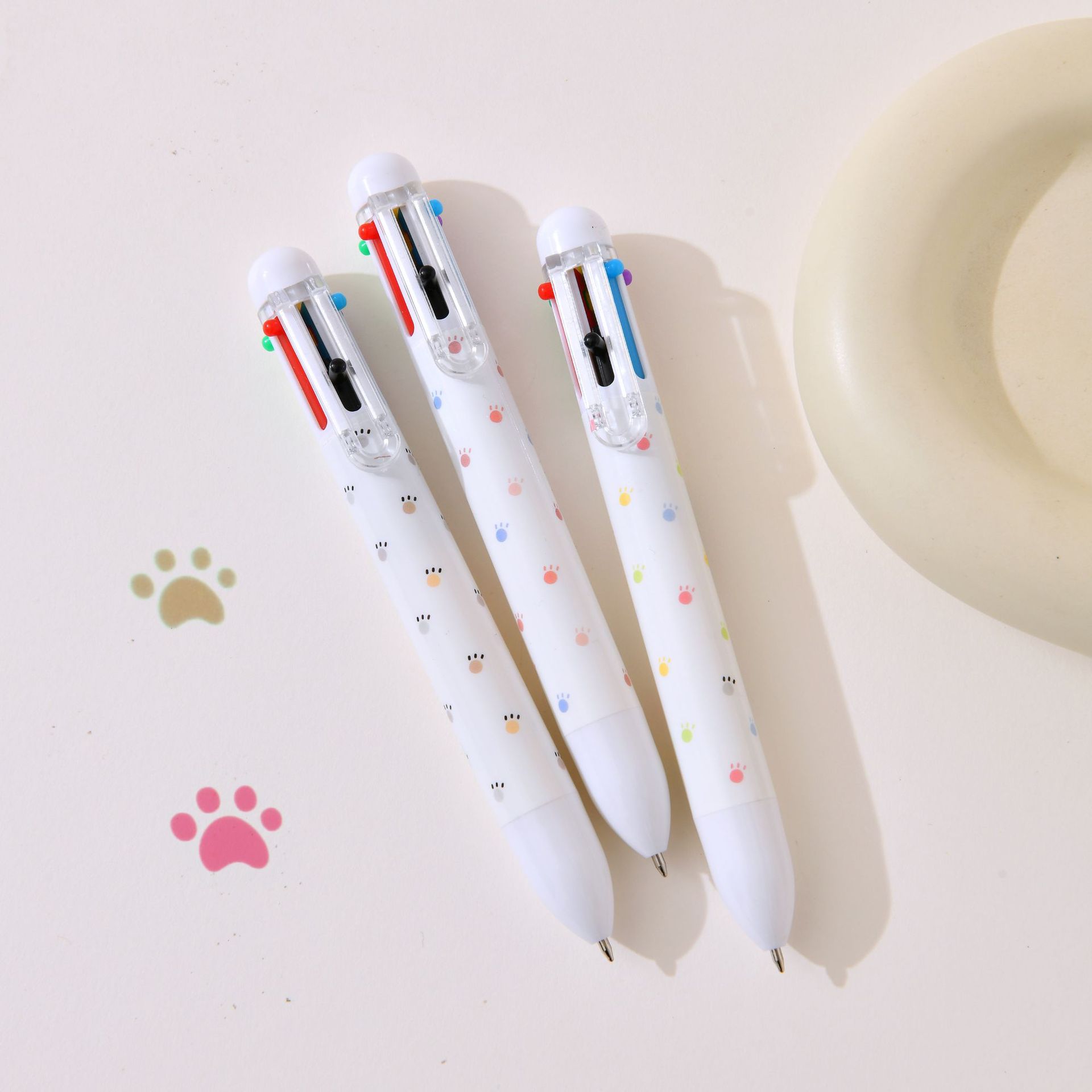 Chenxi Stationery Stick, BP-236 Cat Paw Creative Six-color Ballpoint Pen, Student Press Color Zhongyou Planner Pen pic 1