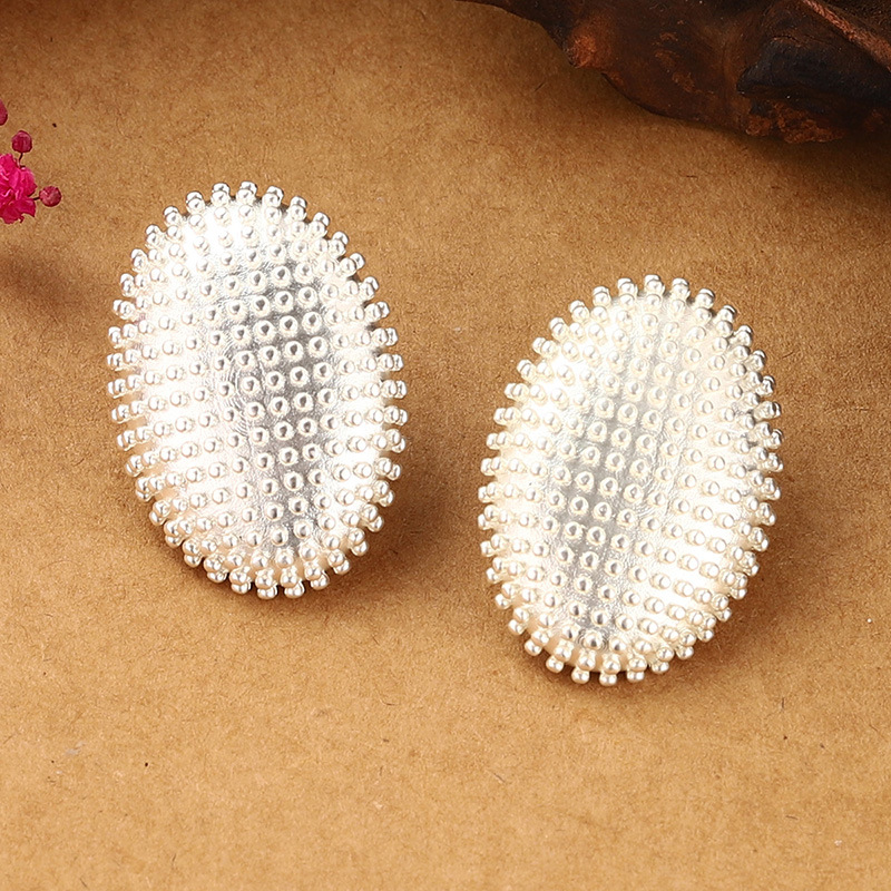 豆豆耳环2024新款夏季夸张耳钉设计感高级感小众金属风耳饰女复古详情22