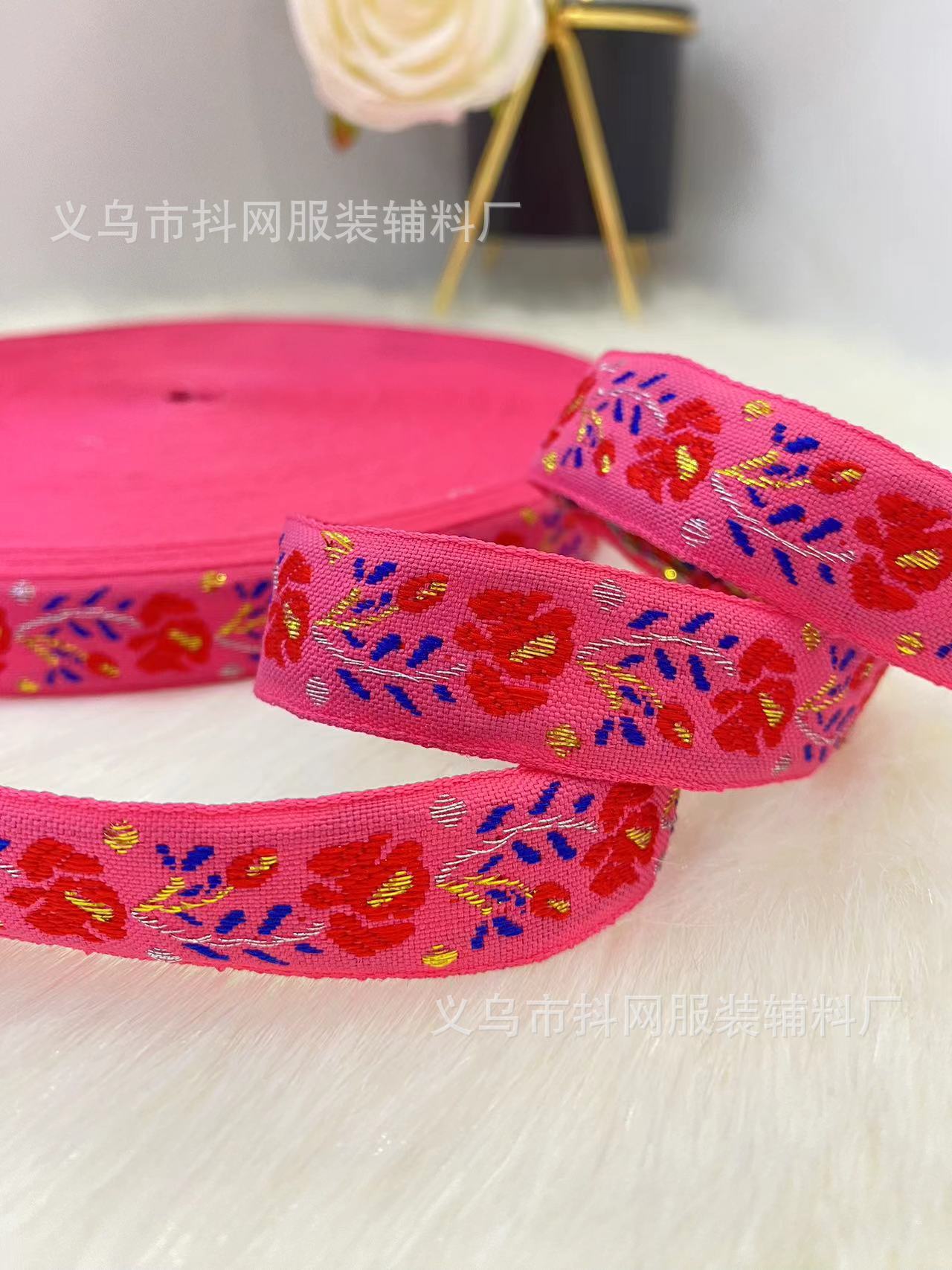 现货民族风提花织带diy蝴蝶结刺绣织带国风发饰发夹服饰包边带详情7
