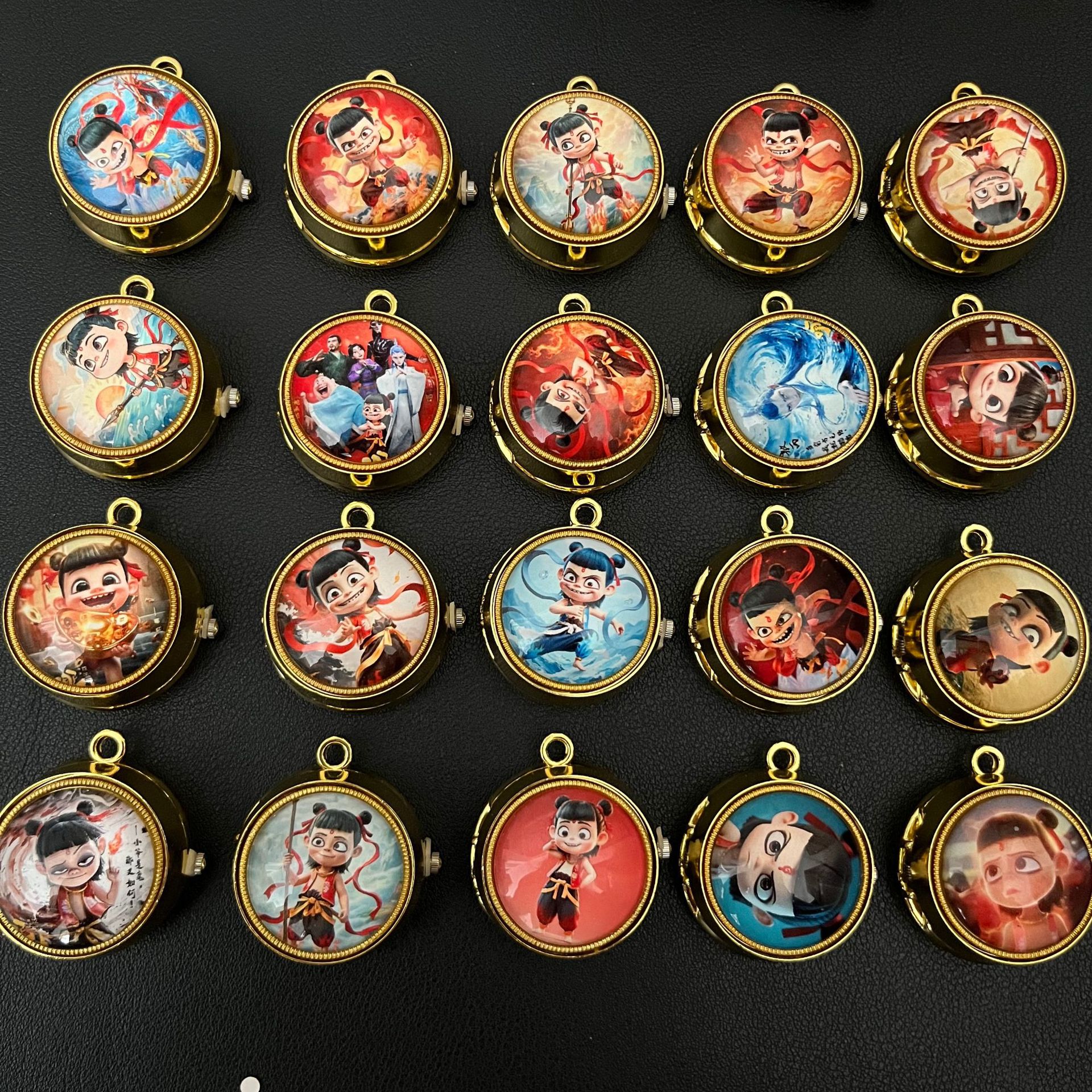 Nezha 2 movie pocket watch, cartoon top spinning hanging watch, children, students, boys and girls necklace watch, surrounding tourist attractions pic 9