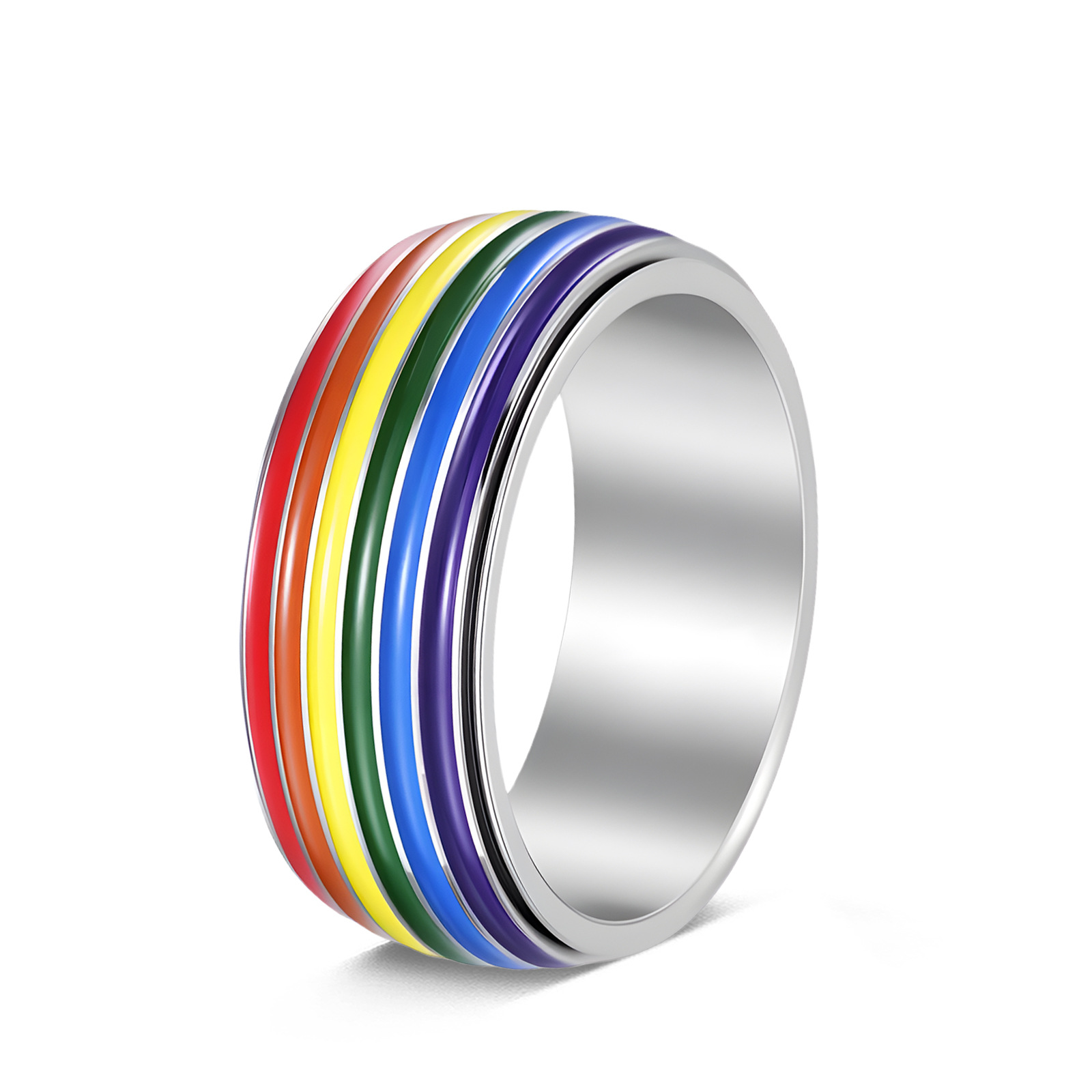 The new rainbow rotatable ring for both men and women in cross-border e-commerce is a bestseller in Europe and America on Amazon. It is a hit product of Shein pic 7