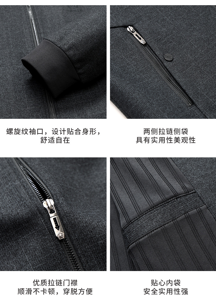 夹克男款爸爸春秋外套短款中老年男装茄克衫翻领百搭春装上衣新款详情4