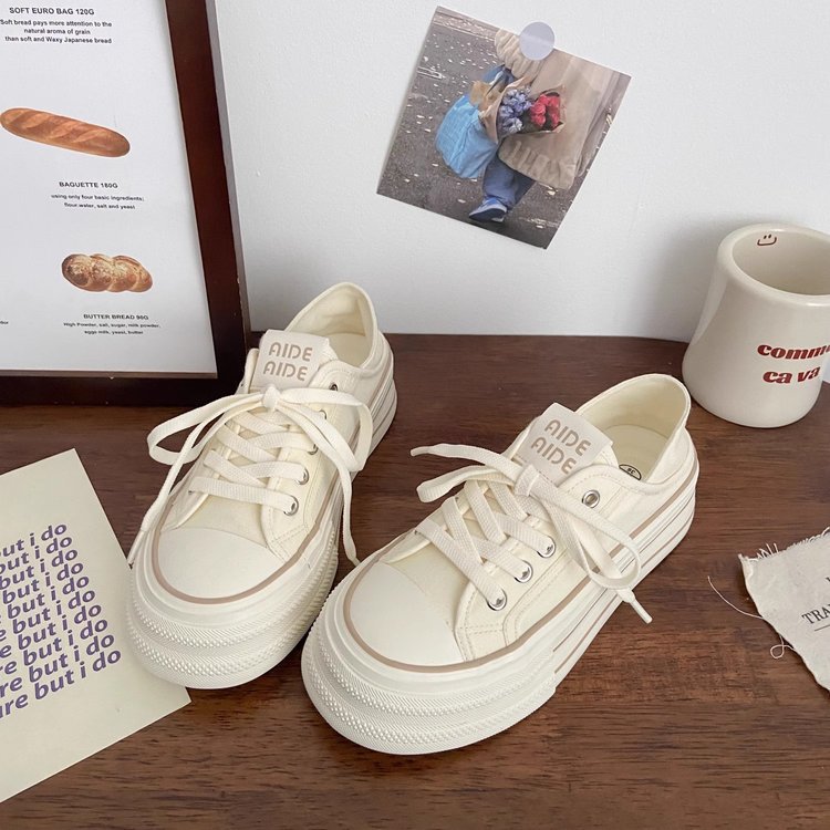 高颜两穿半拖帆布鞋女薄款夏季新款chic小众一脚蹬韩版厚底小白鞋详情4
