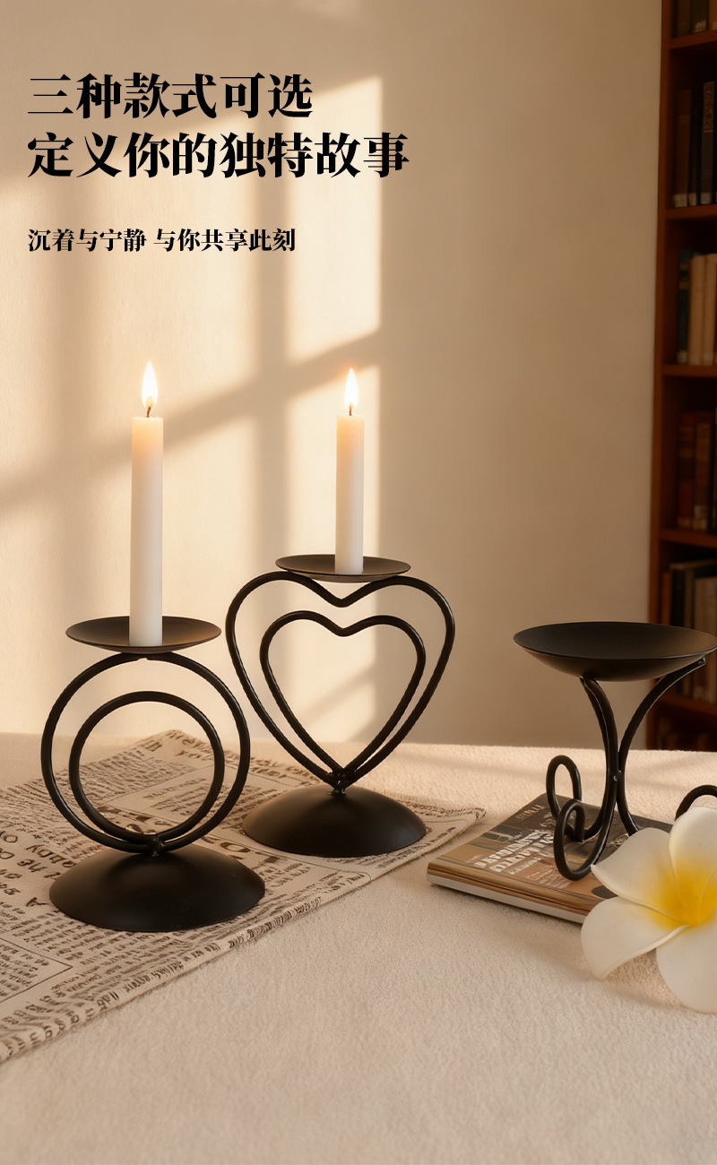 欧美简约铁艺蜡烛台浪漫烛光金属烛台家简易居装饰摆件工艺烛台详情4