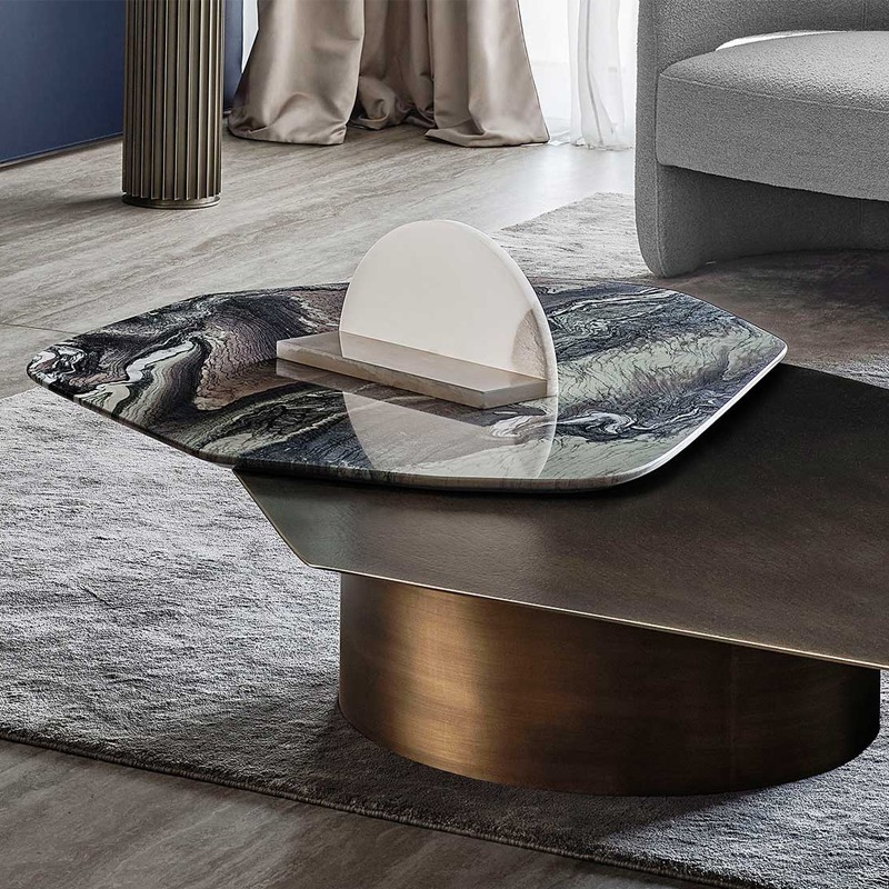 Rugiano living room light luxury marble rotating coffee table, creative minimalist designer high-end combination coffee table pic 6