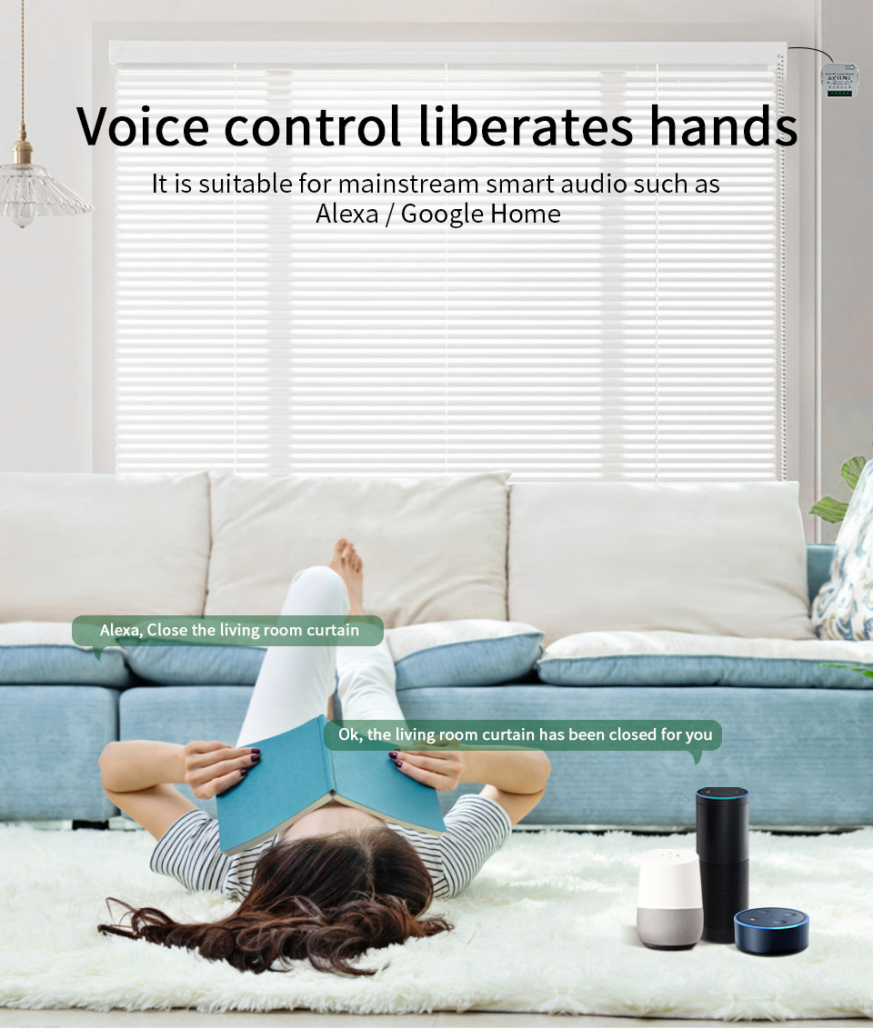 Tuya APP timed voice tubular motor controller switch smart home WIFI curtain switch on-off device pic 2