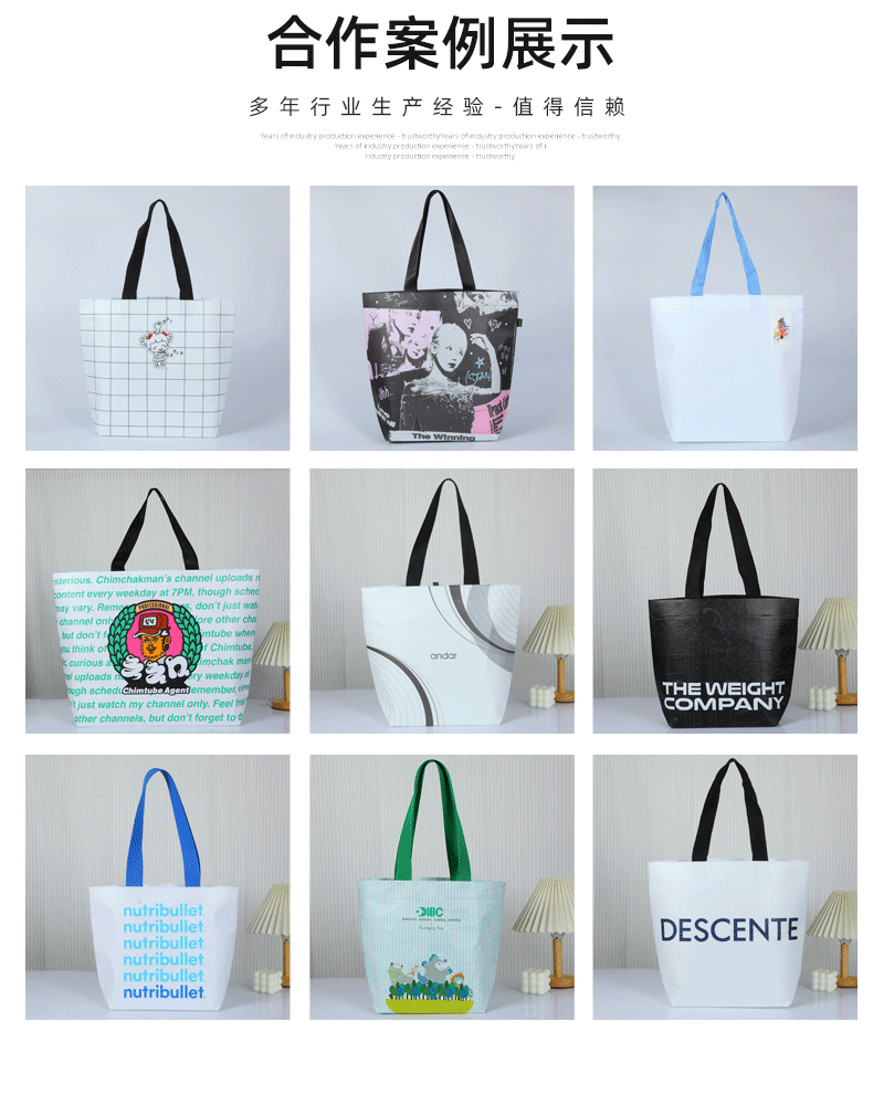 丽新布RPET购物袋韩国订单环保袋网红韩版ins风包装塑料环保袋详情12