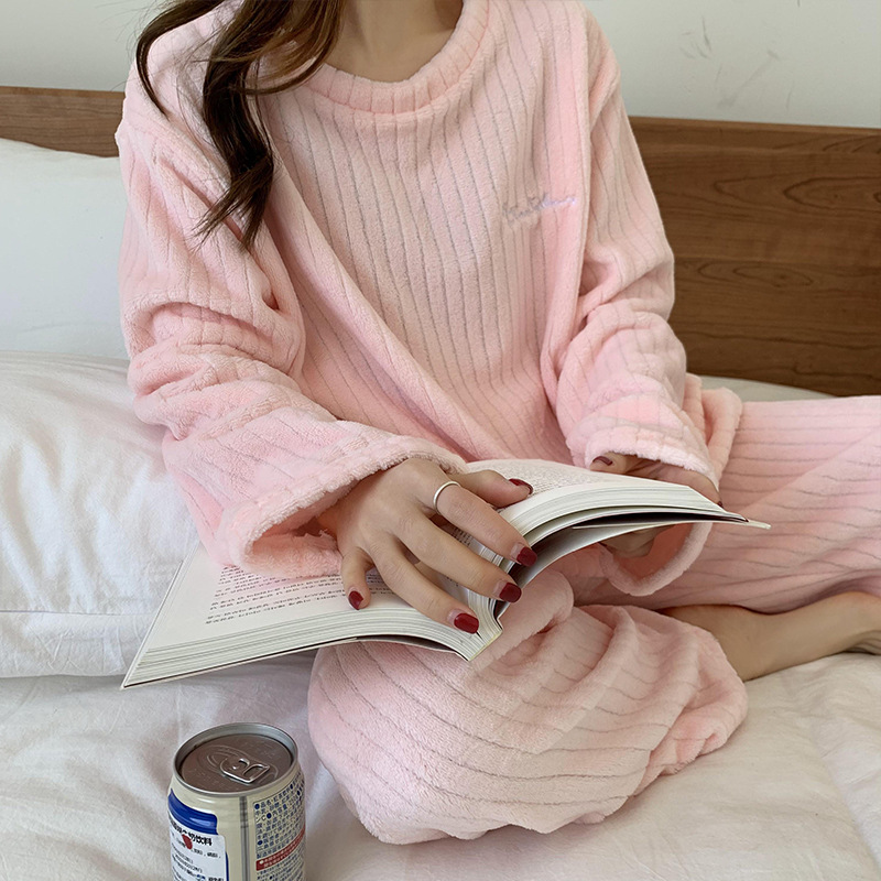 珊瑚绒睡衣女士2024年新款春秋冬季加厚大码冬天法兰绒加绒家居服详情19