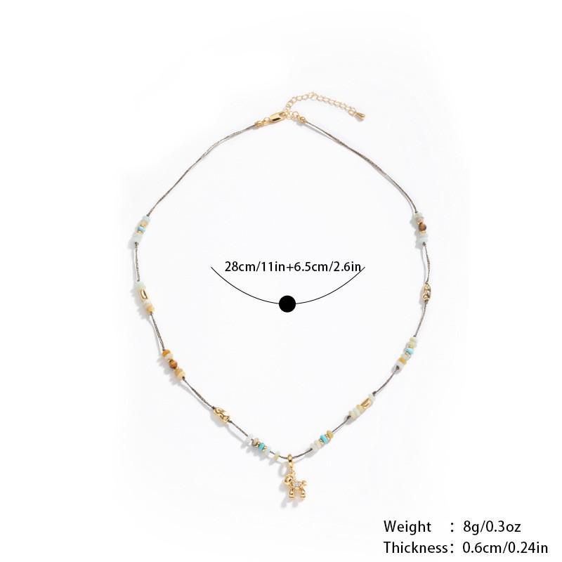 Nasha European and American cross-border long necklace for women, light luxury, niche, non-fading, tiger eye beaded mother-of-pearl sweater chain, long style pic 7