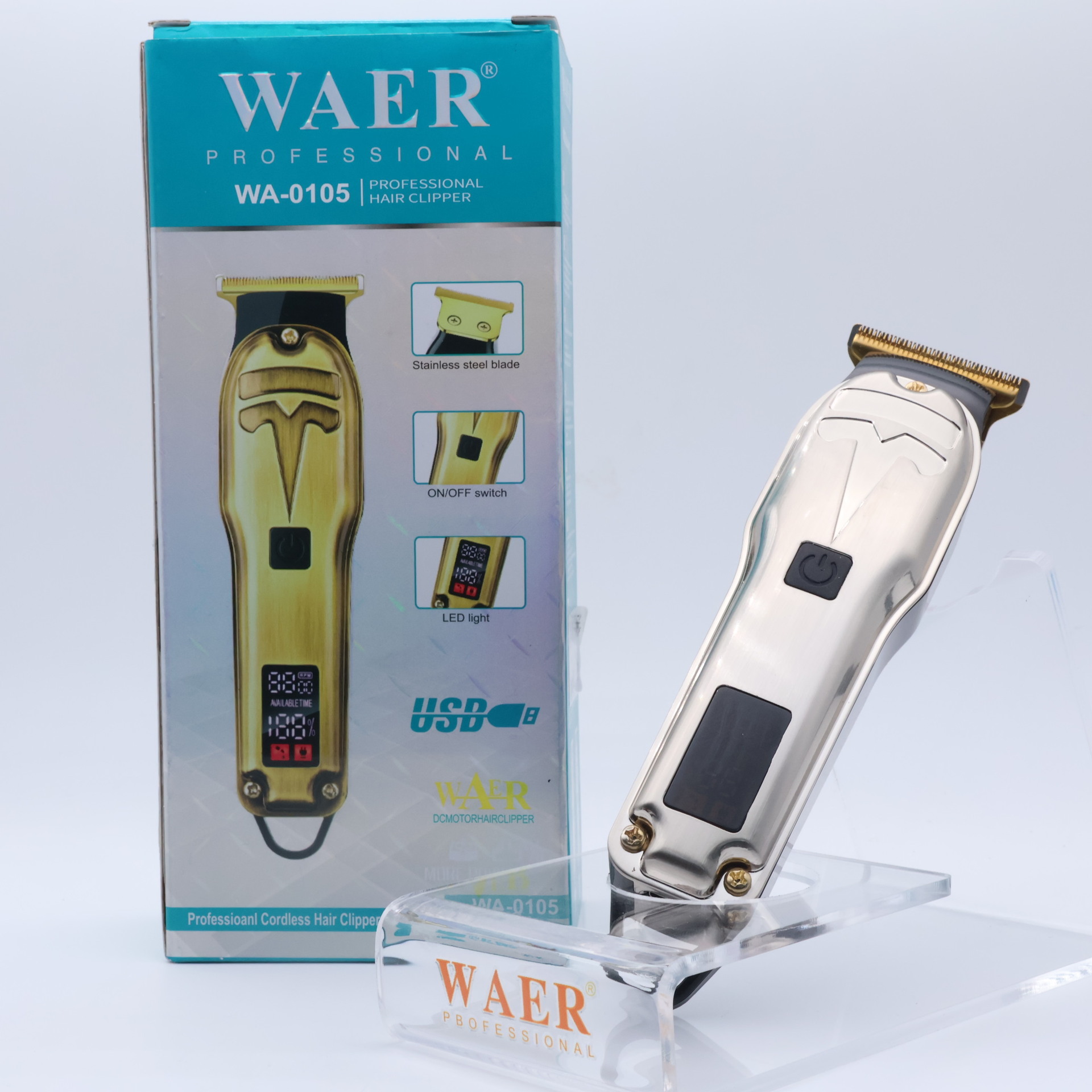 WAER新款电动理发剪雕刻不锈钢电推剪发廊专用大功率专业款电推子详情24