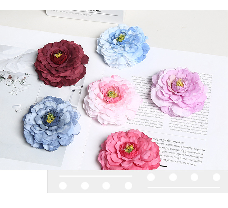 龙鲤牡丹仿真花头婚礼摄影绢花室内家居软装假花DIY簪花厂家批发详情6