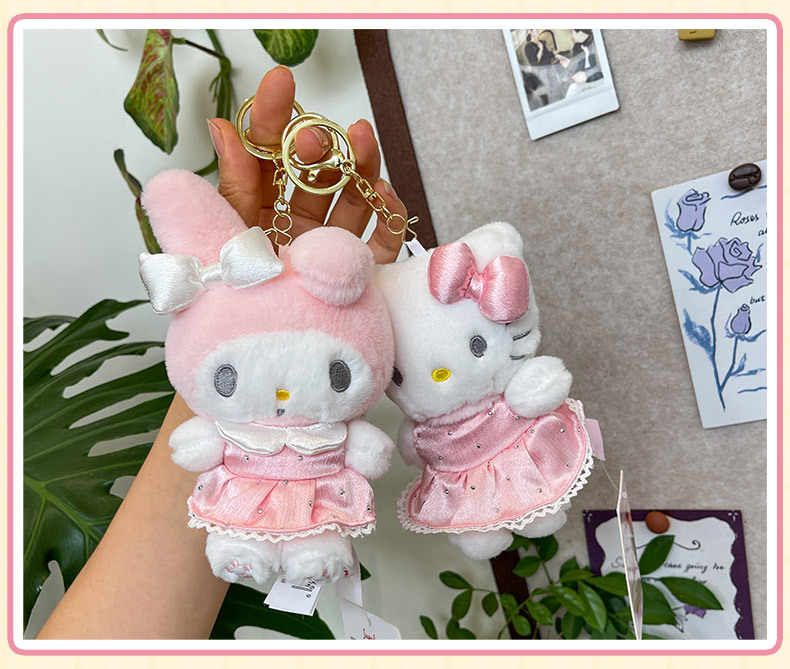 正版三丽鸥hellokitty毛绒挂件kt凯蒂猫小玩偶公仔钥匙扣书包挂饰详情26