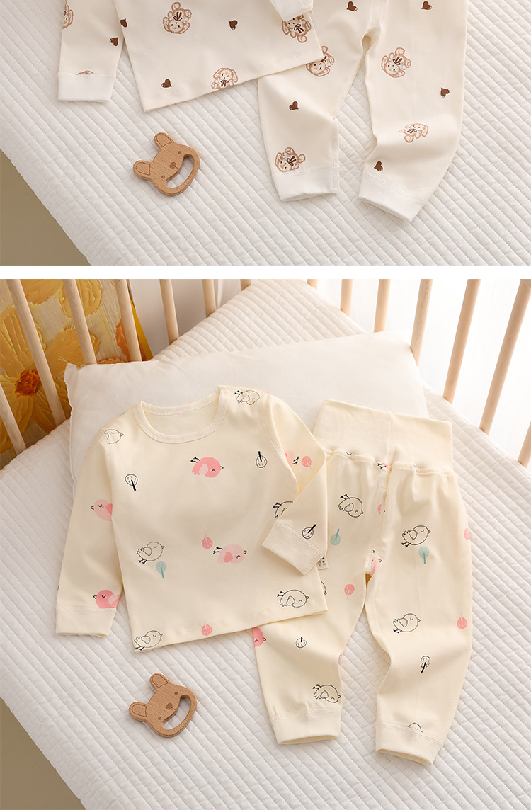 婴儿衣服秋衣秋裤新生儿分体衣套装满月服春秋冬季款睡衣全棉无骨详情22