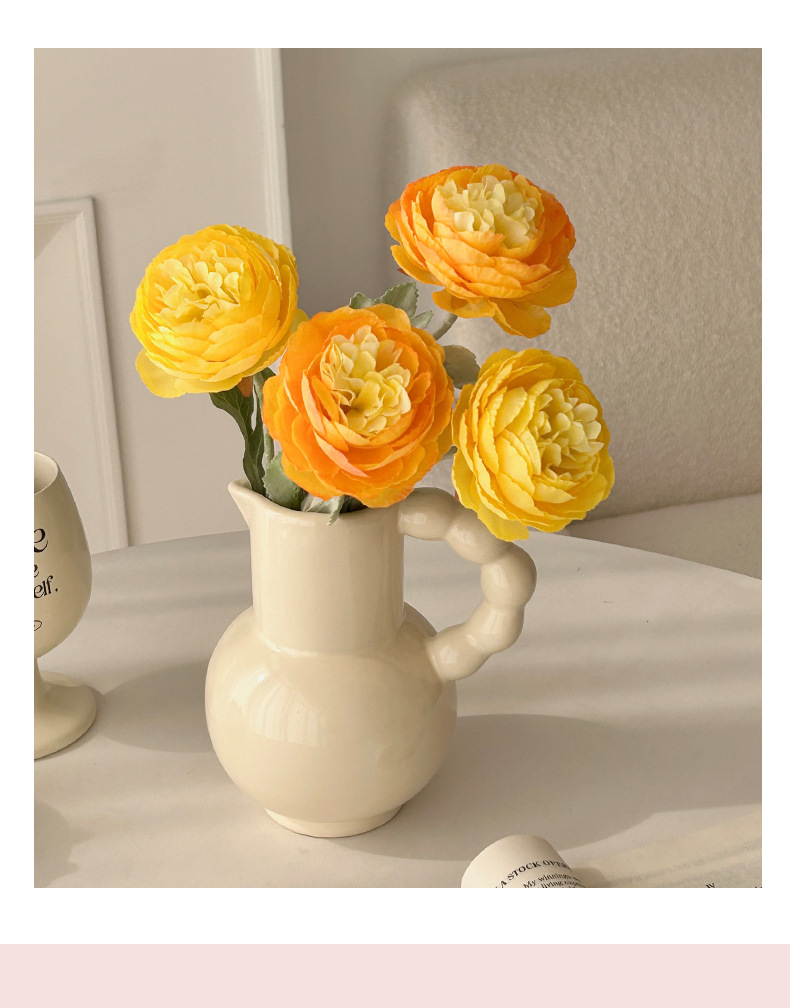 露莲仿真花假花摆设花束客厅餐桌装饰品花艺摆件洋牡丹花高档插花详情13