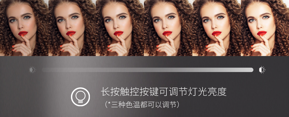 Wholesale of portable led makeup mirrors with double-sided lights and three-color light, foldable handheld USB charging small mirrors pic 6