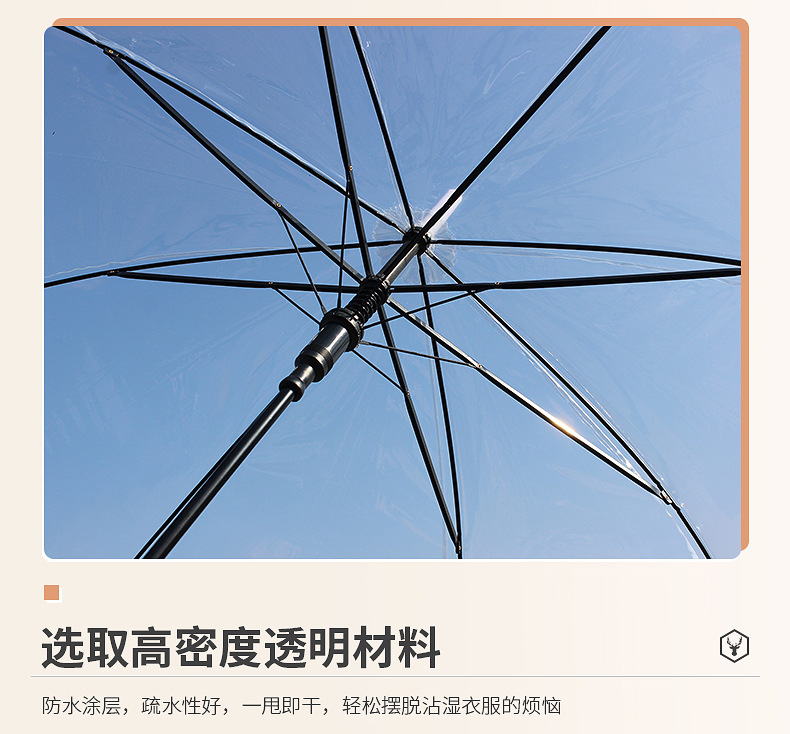 Creative and fresh long-handled transparent umbrellas, colorful straight-pole transparent umbrellas, automatic wholesale, logo advertising gift umbrellas pic 24