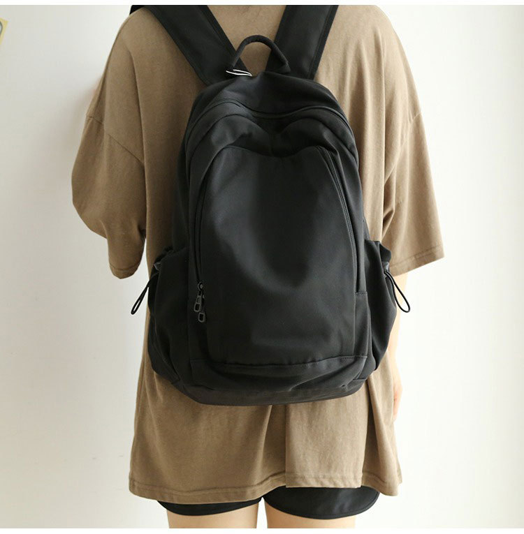 双肩包男日系百搭大容量大学生背包轻便简约初中高中生上课书包女详情9