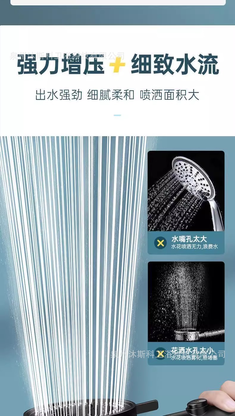 Pressurized shower head, bathroom showerhead, cross-border export wholesale, household silicone water outlet, universal handheld shower head pic 15