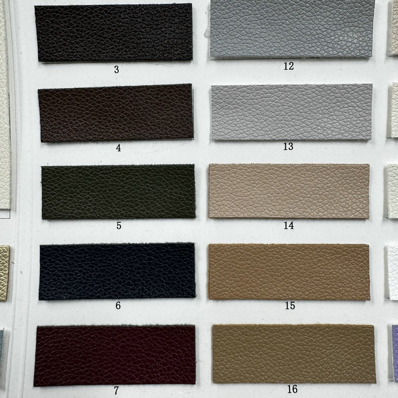 现货 耐水解1.2mm小荔枝纹PU皮革 802纹仿棉绒底皮料 箱包人造革详情8