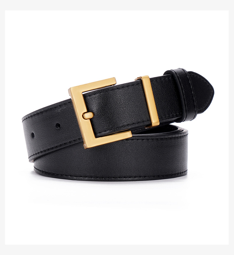 女士真皮皮带女简约百搭配牛仔裤宽腰带女通勤配休闲裤带男女通用详情4