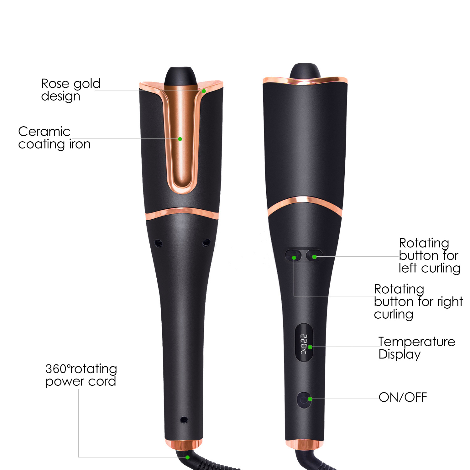 Cross-border lazy person curling iron, automatic curling without damaging hair, dry and wet dual-purpose rose curling, negative ion electric curling iron pic 8