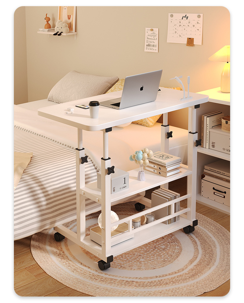 Bedside table, simple and portable small table, bedroom home student desk, simple height-adjustable dormitory lazy computer desk pic 11