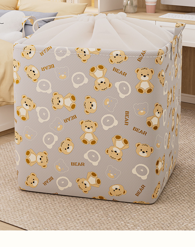 Wardrobe moisture-proof storage basket, fabric clothes, cotton quilt, dust-proof drawstring opening storage bag, large-capacity four-piece set, organizing bag pic 10