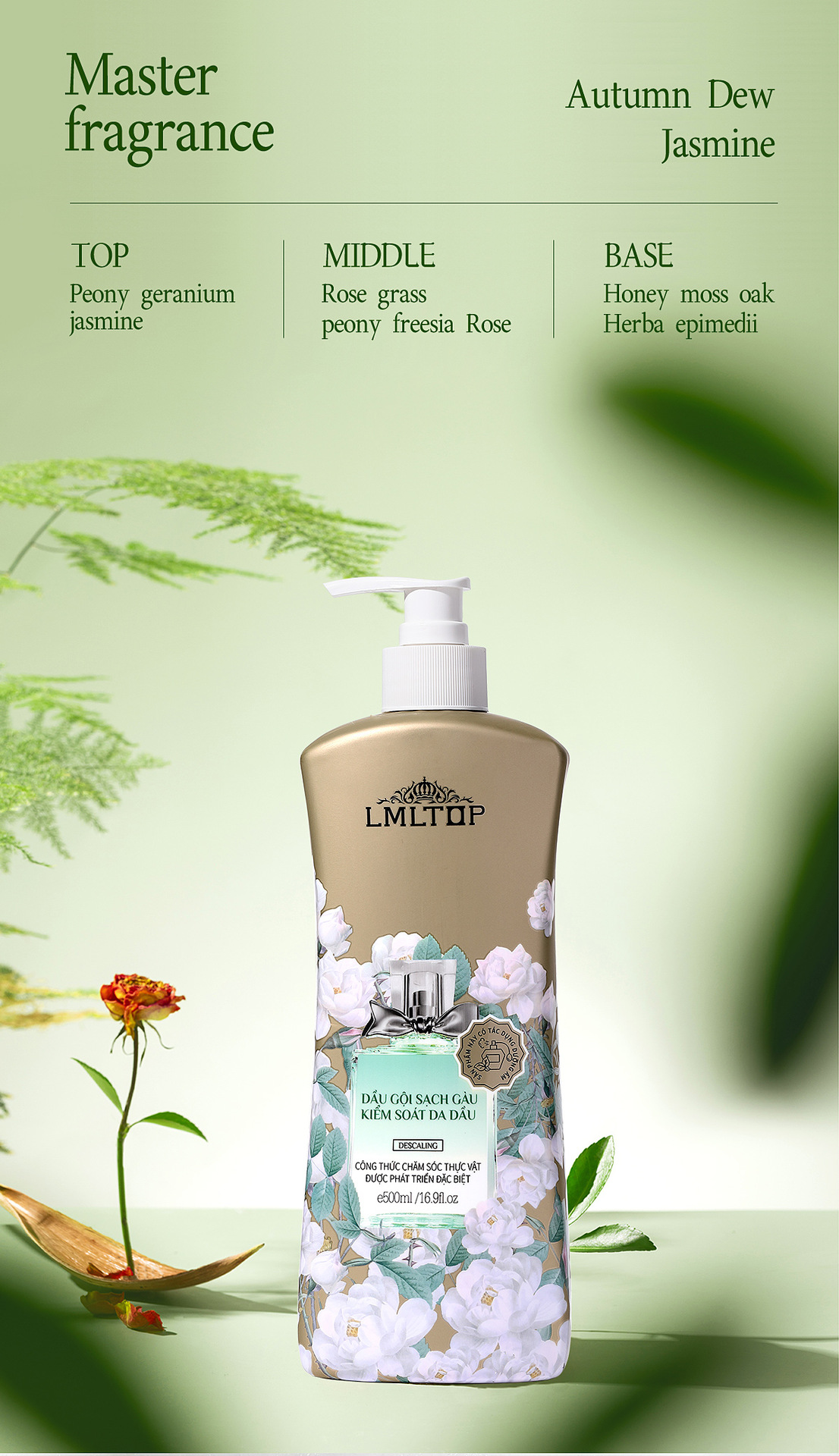 LMLTOP 控油袪屑香氛洗发露500ml 清爽洗发水 跨境专供VN LML2118详情9