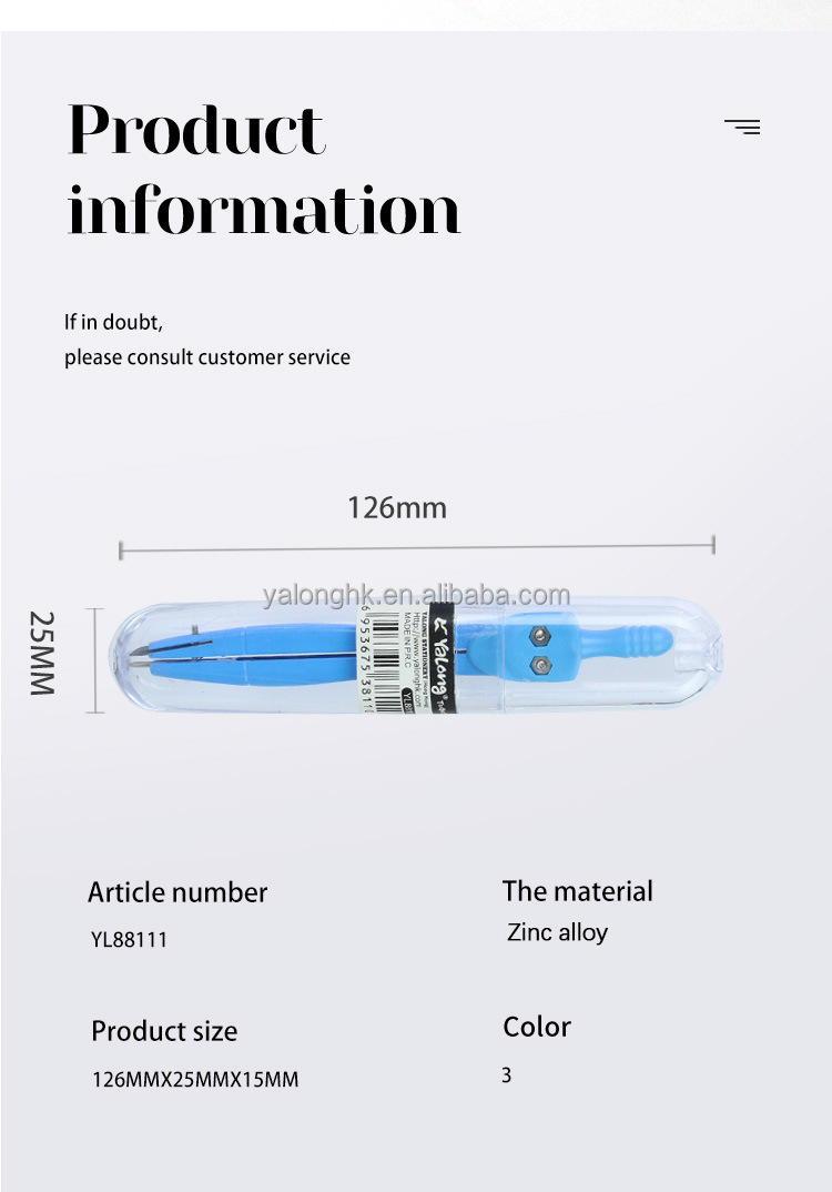 Yalong Cross-border Classical 3-color student metal compass, zinc alloy material compass, for geometric drawing pic 8