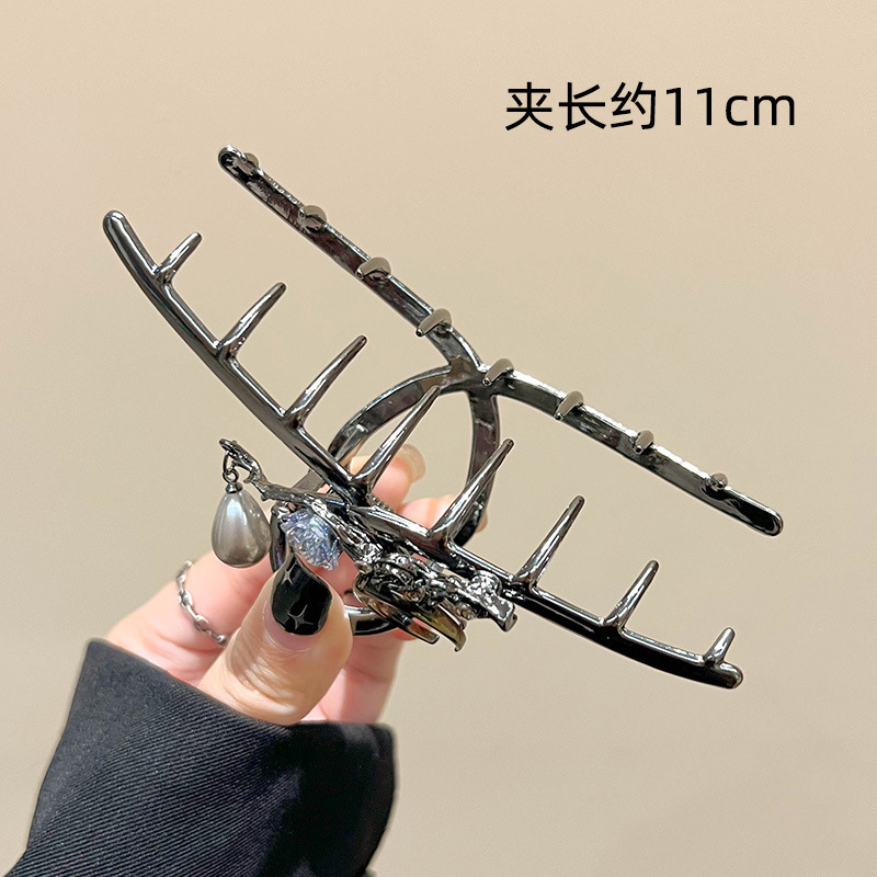 新中式国风抓夹女款2024新款高级感后脑勺发饰古风鲨鱼夹大号夹子详情5