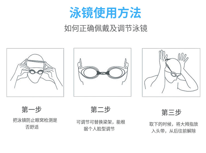 儿童泳镜防水 高清小童护目镜 潜水卡通防雾眼镜游泳装备详情21