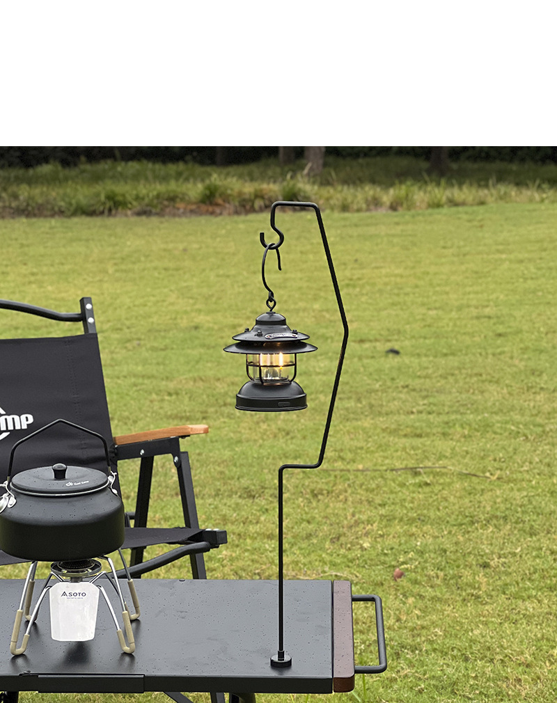 COOLCAMP山地野营用品户外露营桌灯架IGT桌灯架复古铁艺详情6