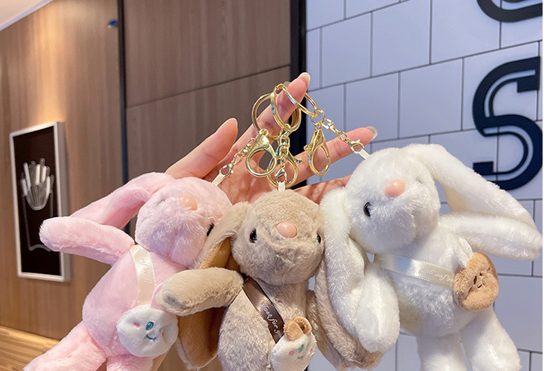 抖音兔子毛绒挂件抓机娃娃批发卡通钥匙扣地摊玩偶毛绒公仔玩具详情1