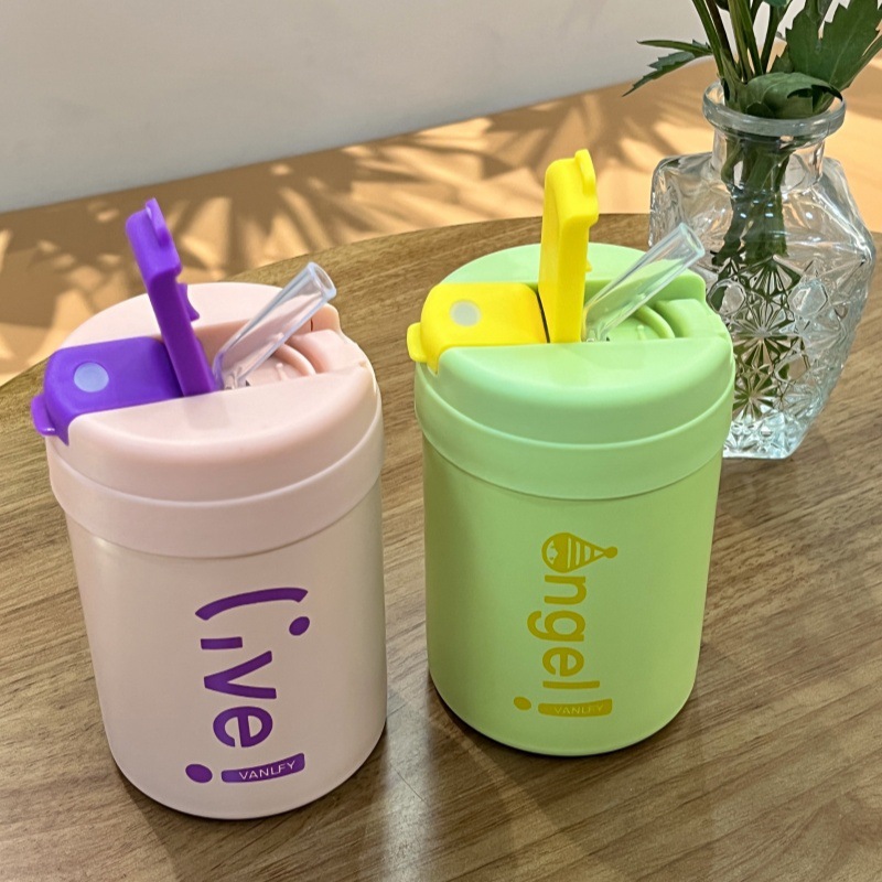 New 304 stainless steel ton-ton cup, outdoor portable double-drinking straw cup, double-layer vacuum, high appearance level insulated cup pic 24