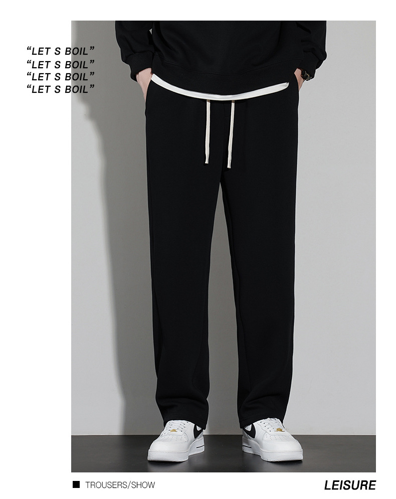 裤子男款秋冬季百搭休闲裤男士垂感阔腿宽松运动直筒长裤百搭卫裤详情10