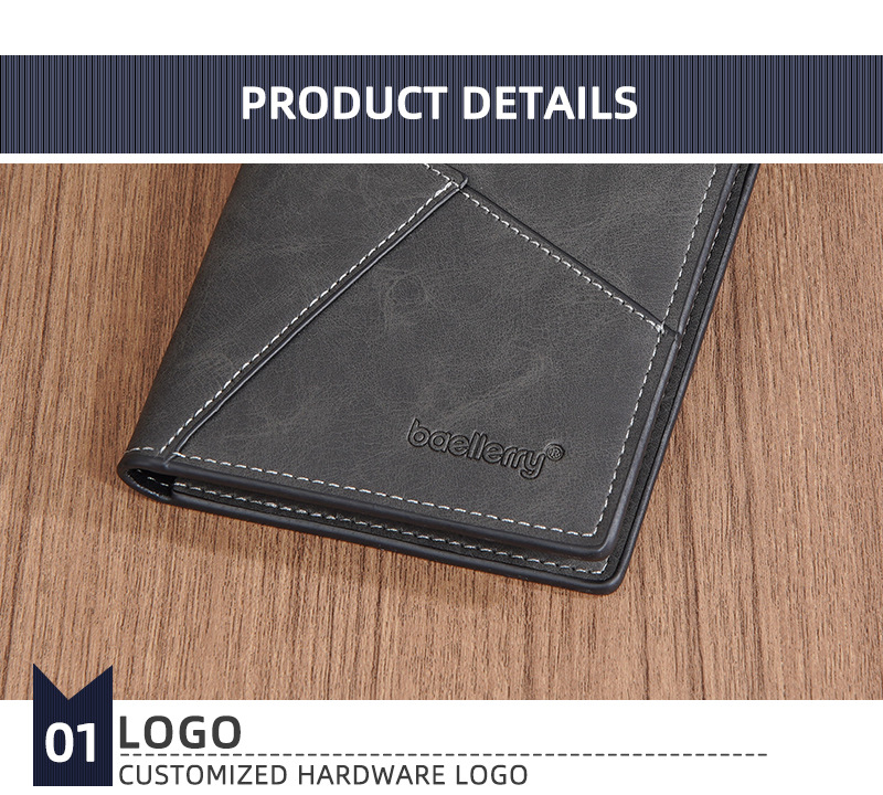 新款男士长款钱包baellerry跨境多卡位三折钱夹简约商务拉链票夹详情29