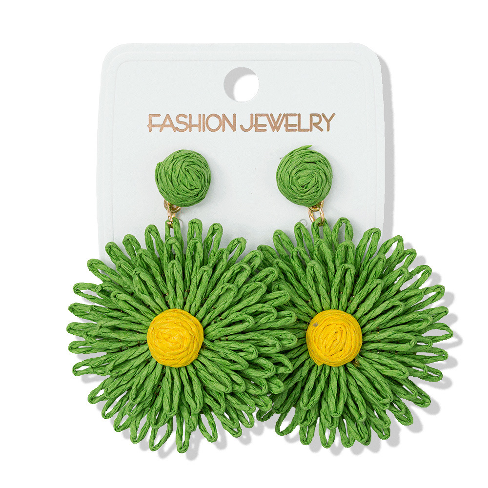 S925银针太阳花耳钉多巴胺风格夸张度假海边旅游小清新耳环饰品详情6