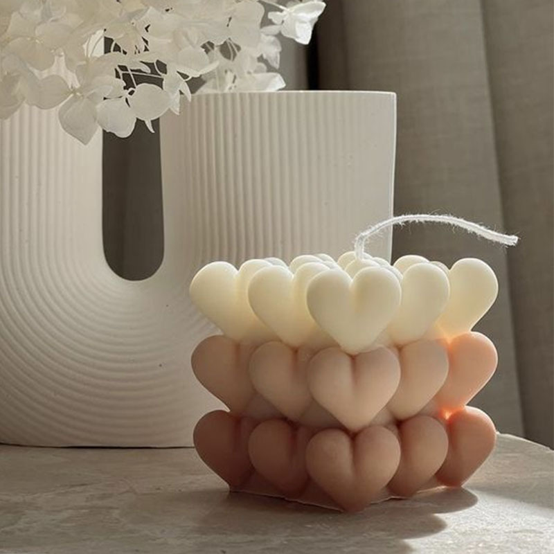 百佳兴爱心魔方香薰蜡烛模具diy滴胶石膏烘焙慕斯装饰硅胶模具详情6