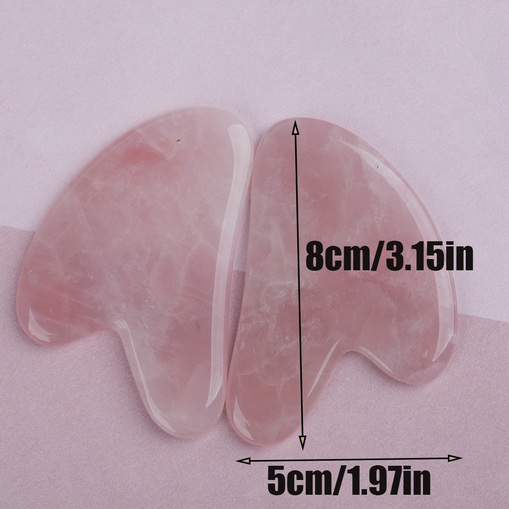 rose quartz粉晶玉石刮痧板粉晶心形玉石面部脸部全身按摩刮痧皮肤护理居家日用美容院用详情1